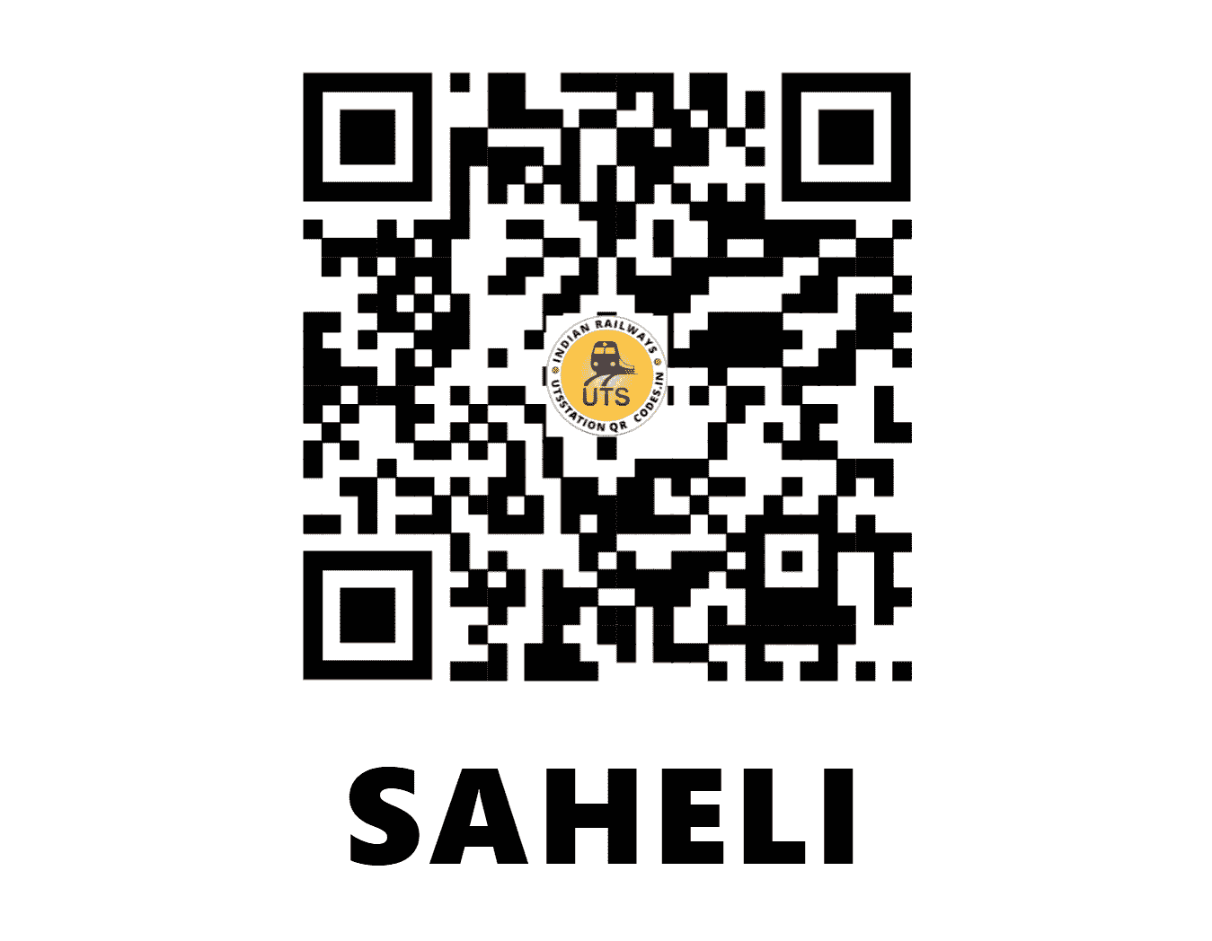 UTS QR Code for SAHELI - SAHL - CR (MADHYA PRADESH)